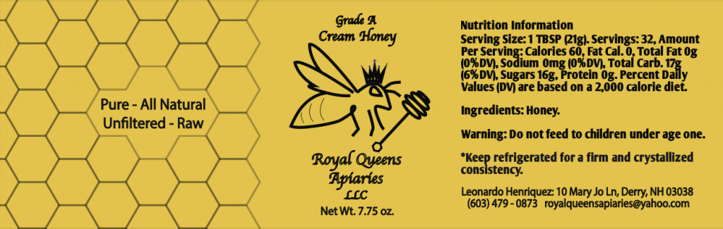 Cream Honey Jar Label Design