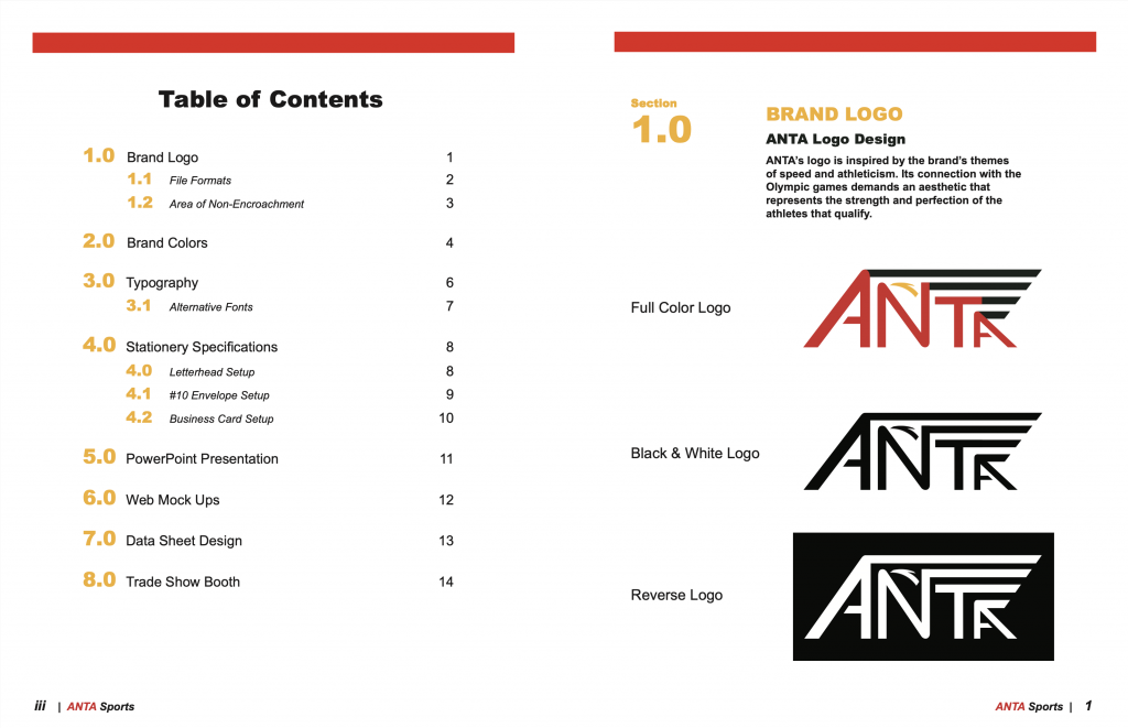 Table of Contents and Brand Logo