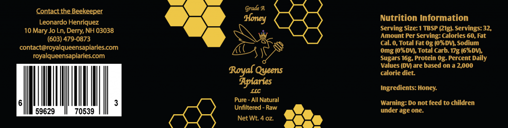 Sample Size Honey Jar Label Design